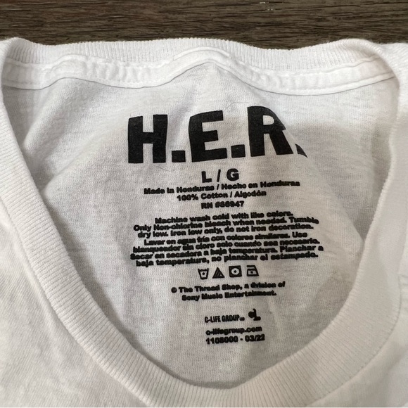 H.E.R. Multiple picture White Tshirt - Picture 2 of 5